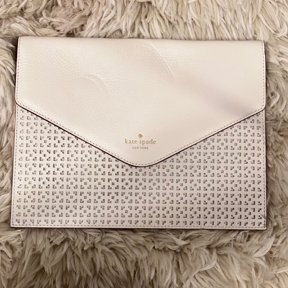 Kate Spade white envelope clutch